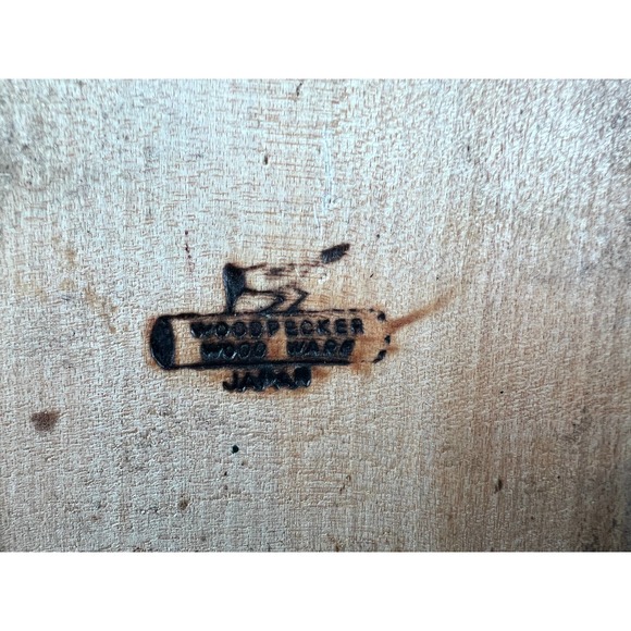 VTG Japanese Fire Box with Lid Rooster Chicken by Woodpecker Wood Ware - Picture 8 of 9